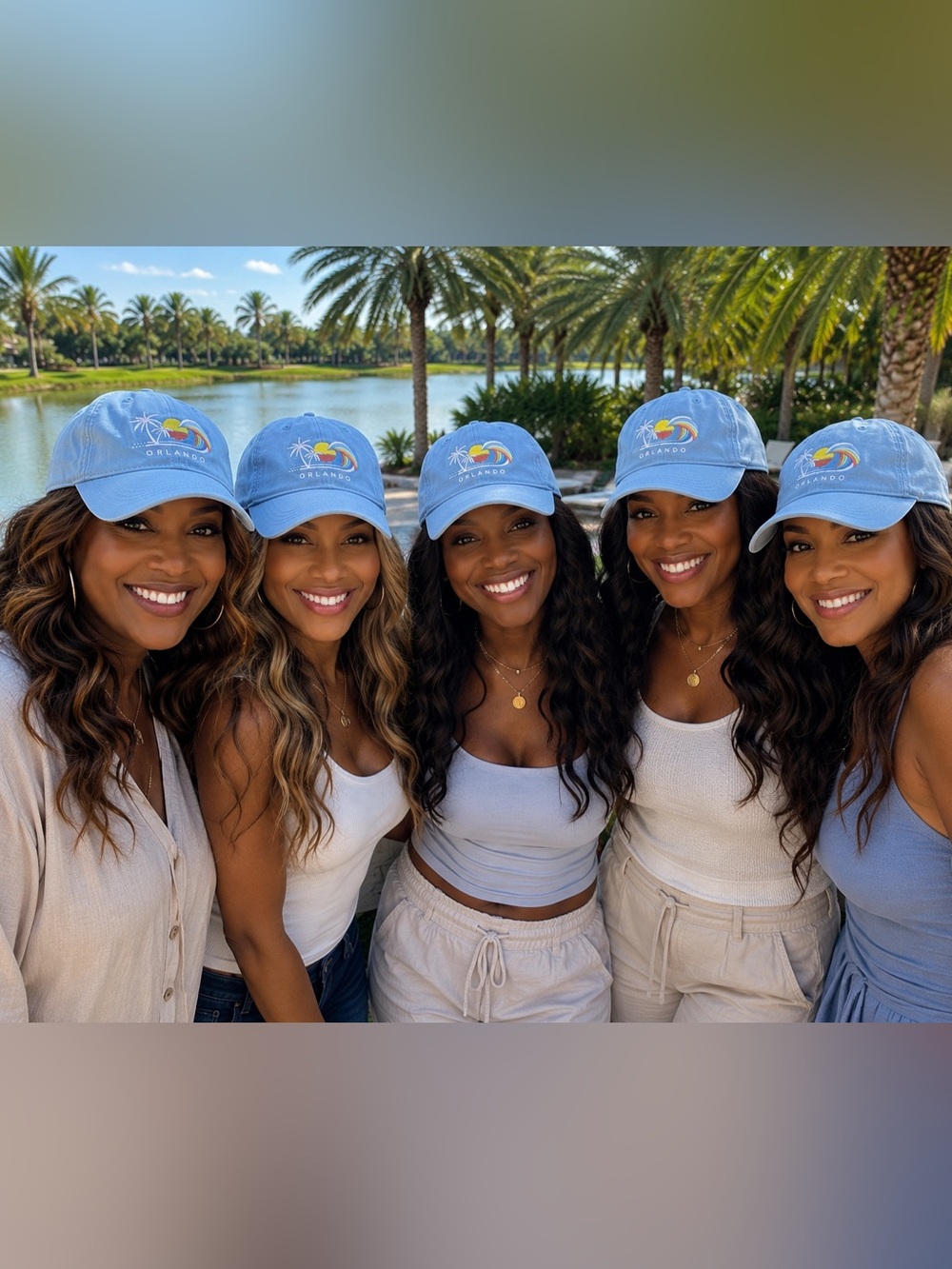 Pacific Creations Light Blue Orlando Embroidered Baseball Cap Retreat Vacation - Picture 3 of 9